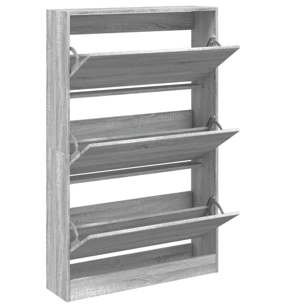 Schuhschrank Grau Sonoma 80x21x125,5 cm Holzwerkstoff