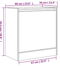 Schuhschrank Schwarz 60x34x63,5 cm Holzwerkstoff