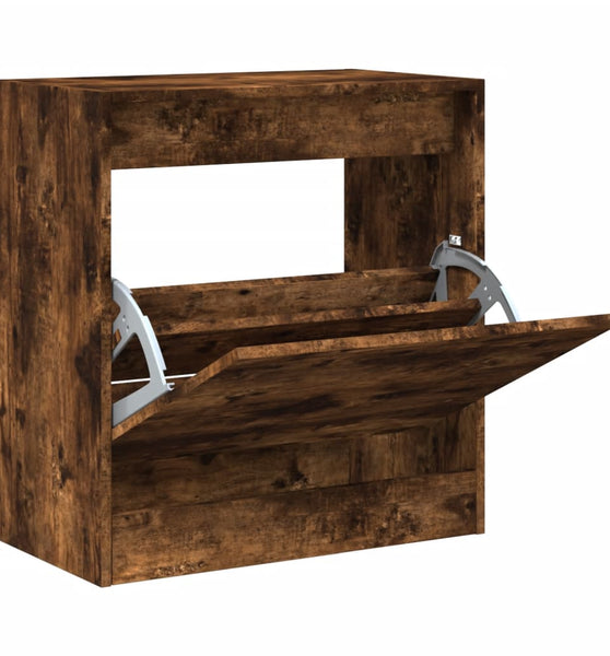 Schuhschrank Räuchereiche 60x34x63,5 cm Holzwerkstoff
