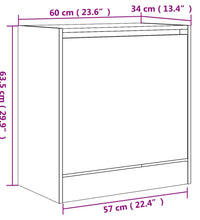 Schuhschrank Braun Eichen-Optik 60x34x63,5 cm Holzwerkstoff
