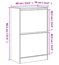 Schuhschrank Weiß 60x34x96,5 cm Holzwerkstoff