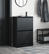 Schuhschrank Schwarz 60x34x96,5 cm Holzwerkstoff