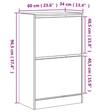 Schuhschrank Sonoma-Eiche 60x34x96,5 cm Holzwerkstoff