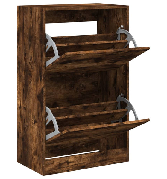 Schuhschrank Räuchereiche 60x34x96,5 cm Holzwerkstoff