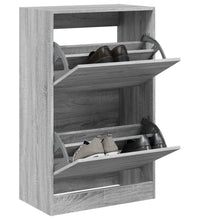 Schuhschrank Grau Sonoma 60x34x96,5 cm Holzwerkstoff