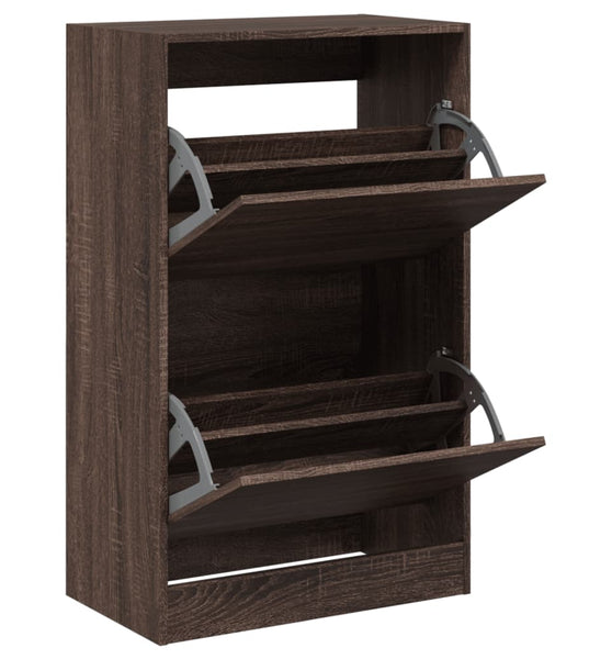 Schuhschrank Braun Eichen-Optik 60x34x96,5 cm Holzwerkstoff