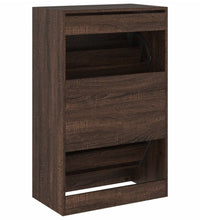 Schuhschrank Braun Eichen-Optik 60x34x96,5 cm Holzwerkstoff