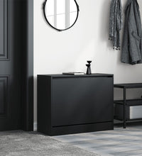 Schuhschrank Schwarz 80x34x63 cm Holzwerkstoff