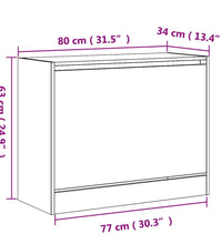 Schuhschrank Sonoma-Eiche 80x34x63 cm Holzwerkstoff