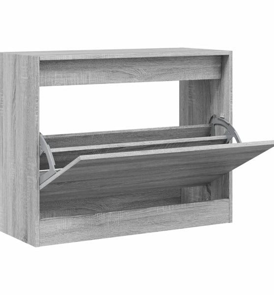Schuhschrank Grau Sonoma 80x34x63 cm Holzwerkstoff