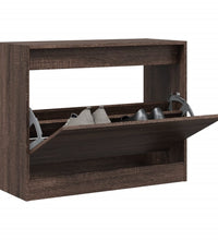 Schuhschrank Braun Eichen-Optik 80x34x63 cm Holzwerkstoff
