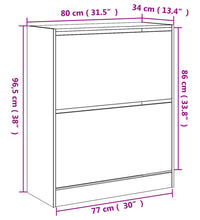 Schuhschrank Grau Sonoma 80x34x96,5 cm Holzwerkstoff