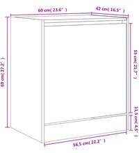 Schuhschrank Braun Eichen-Optik 60x42x69 cm Holzwerkstoff