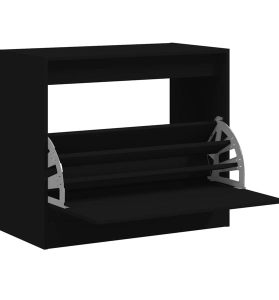 Schuhschrank Schwarz 80x42x69 cm Holzwerkstoff