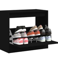 Schuhschrank Schwarz 80x42x69 cm Holzwerkstoff