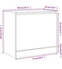 Schuhschrank Sonoma-Eiche 80x42x69 cm Holzwerkstoff