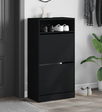 Schuhschrank Schwarz 60x34x116 cm Holzwerkstoff