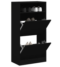 Schuhschrank Schwarz 60x34x116 cm Holzwerkstoff