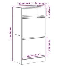 Schuhschrank Sonoma-Eiche 60x34x116 cm Holzwerkstoff