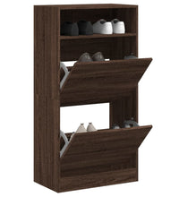 Schuhschrank Braun Eichen-Optik 60x34x116 cm Holzwerkstoff