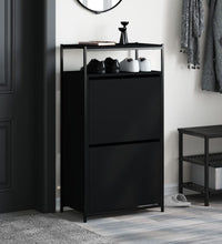 Schuhschrank Schwarz 60x34x112 cm Holzwerkstoff