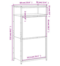 Schuhschrank Sonoma-Eiche 60x34x112 cm Holzwerkstoff