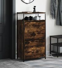 Schuhschrank Räuchereiche 60x34x112 cm Holzwerkstoff