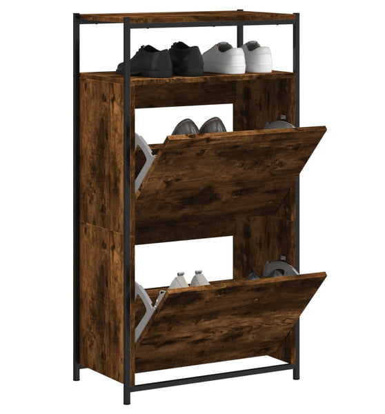 Schuhschrank Räuchereiche 60x34x112 cm Holzwerkstoff