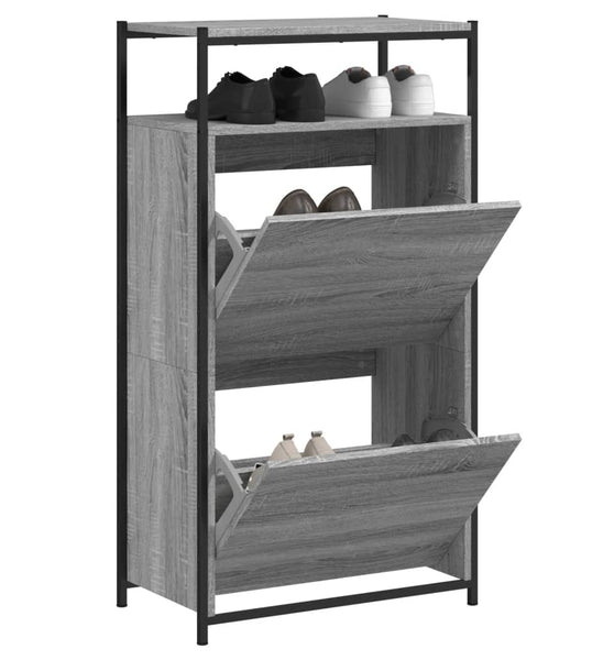 Schuhschrank Grau Sonoma 60x34x112 cm Holzwerkstoff