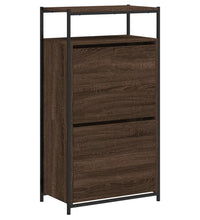 Schuhschrank Braun Eichen-Optik 60x34x112 cm Holzwerkstoff