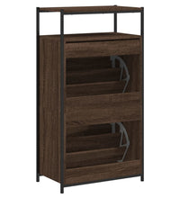 Schuhschrank Braun Eichen-Optik 60x34x112 cm Holzwerkstoff