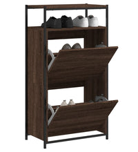 Schuhschrank Braun Eichen-Optik 60x34x112 cm Holzwerkstoff