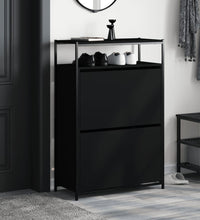 Schuhschrank Schwarz 75x34x112 cm Holzwerkstoff