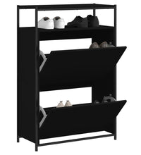 Schuhschrank Schwarz 75x34x112 cm Holzwerkstoff