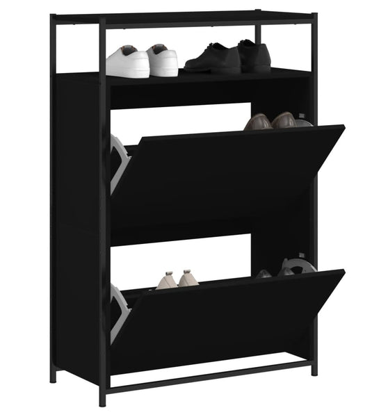 Schuhschrank Schwarz 75x34x112 cm Holzwerkstoff