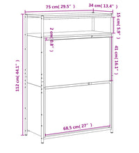 Schuhschrank Sonoma-Eiche 75x34x112 cm Holzwerkstoff