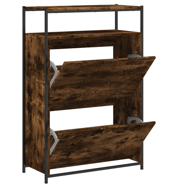 Schuhschrank Räuchereiche 75x34x112 cm Holzwerkstoff