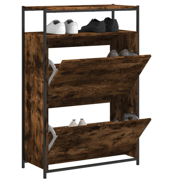 Schuhschrank Räuchereiche 75x34x112 cm Holzwerkstoff