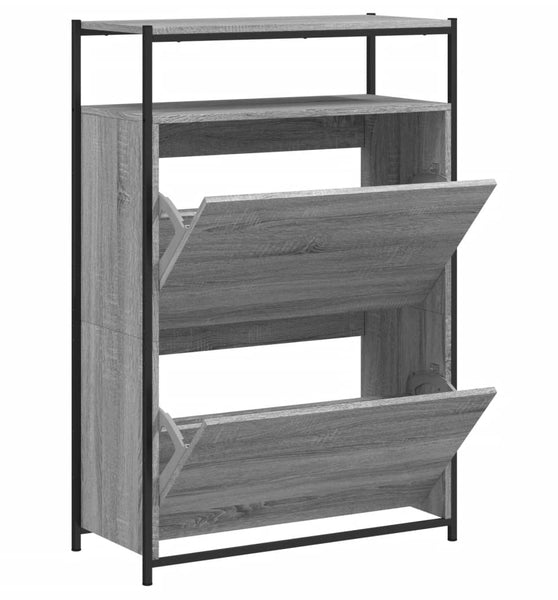 Schuhschrank Grau Sonoma 75x34x112 cm Holzwerkstoff