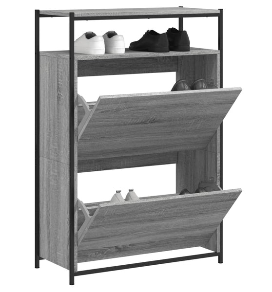Schuhschrank Grau Sonoma 75x34x112 cm Holzwerkstoff