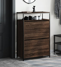 Schuhschrank Braun Eichen-Optik 75x34x112 cm Holzwerkstoff