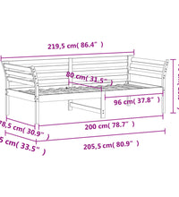 Tagesbett ohne Matratze Wachsbraun 80x200 cm Massivholz Kiefer